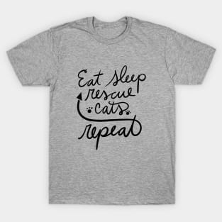 Eat sleep rescue cats repeat T-Shirt